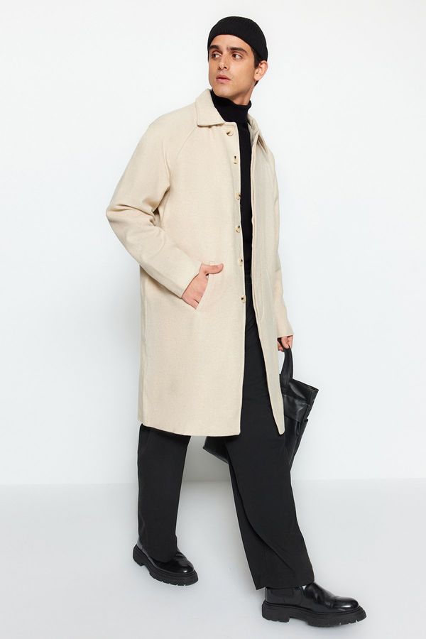 Trendyol Trendyol Stone Unisex Regular Fit Wool Blended Cachet Winter Coat