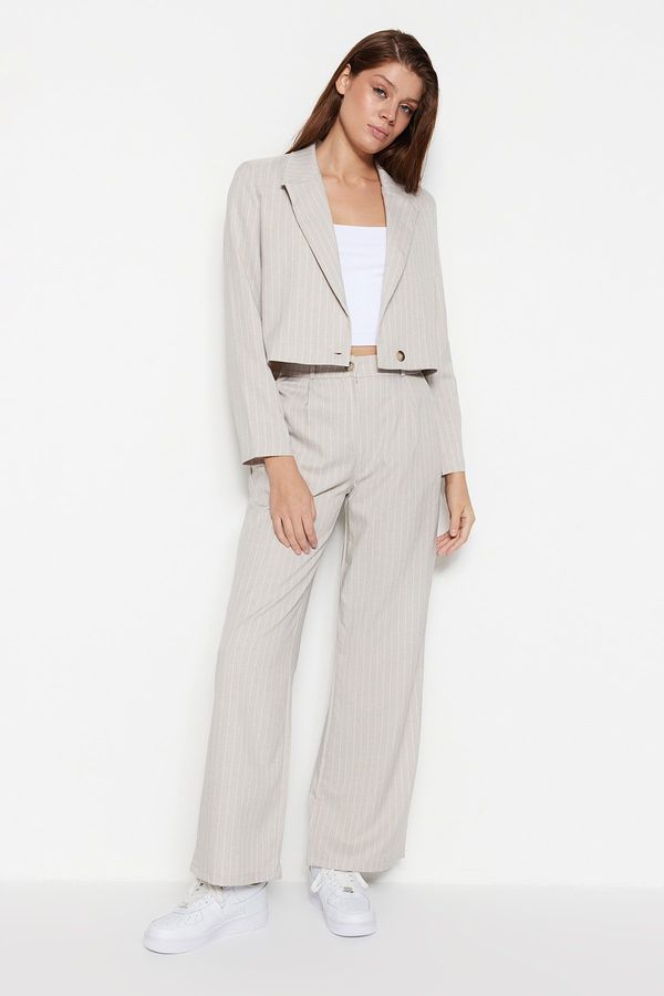 Trendyol Trendyol Stone Wide Leg Woven Striped Trousers