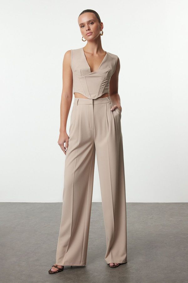 Trendyol Trendyol Stone Wide Leg Woven Trousers