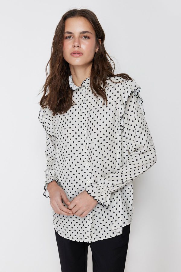 Trendyol Trendyol Stone Woven Polka Dot Chiffon Shirt