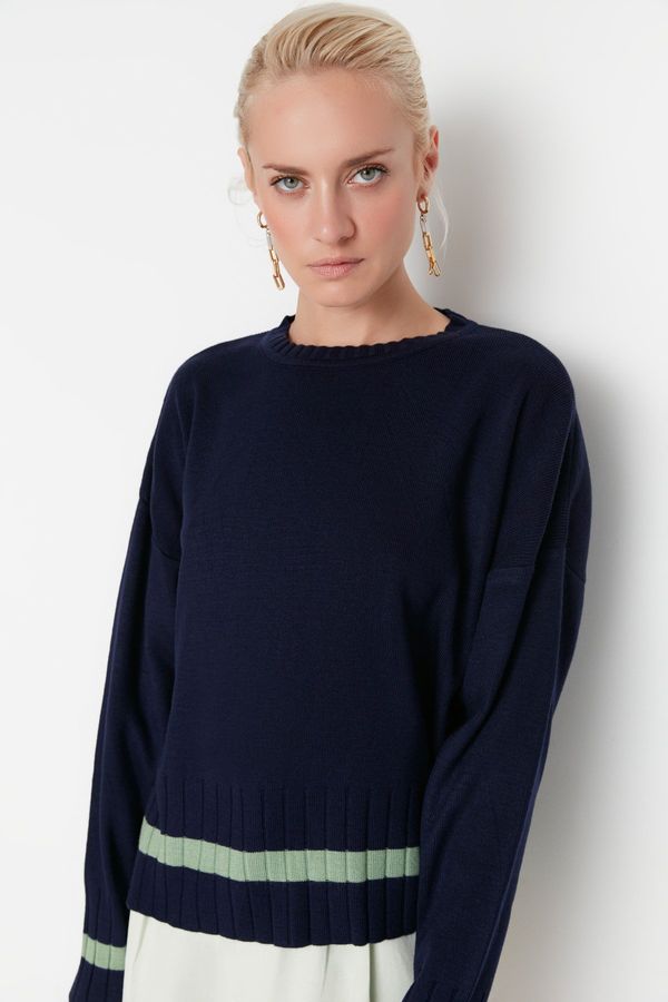Trendyol Trendyol Sweater - Dark blue - Oversize