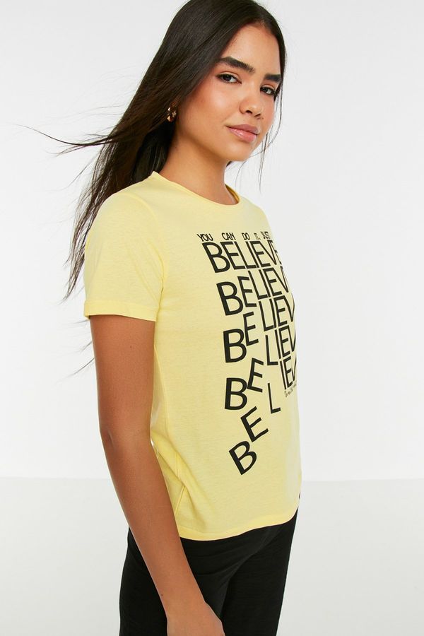Trendyol Trendyol T-Shirt - Gelb - Regular fit