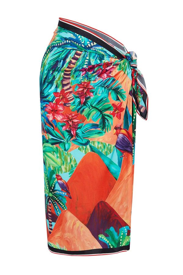 Trendyol Trendyol Tropical Patterned Maxi Woven Pareo