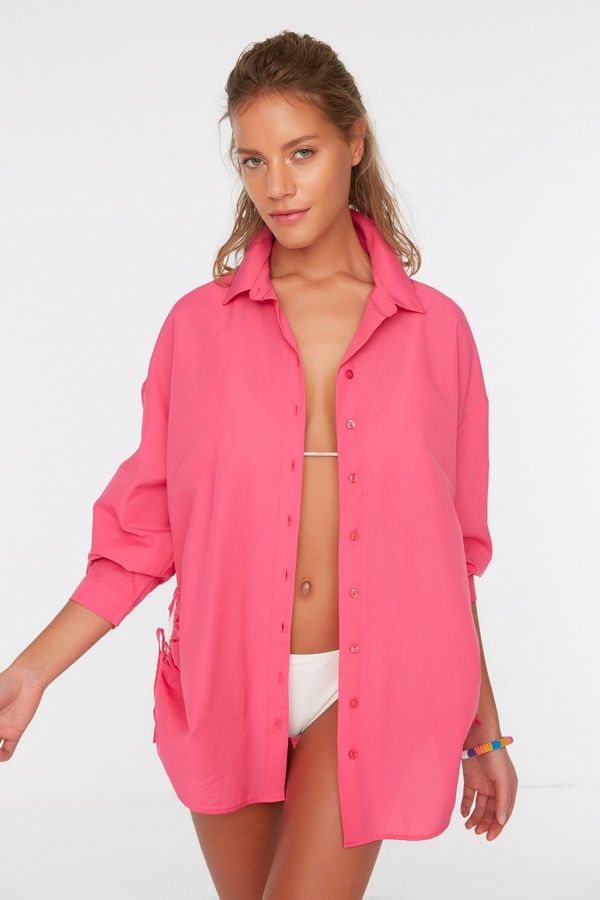 Trendyol Trendyol Weave Fuchsia Shirred Beach Shirt