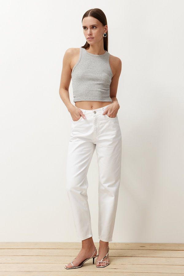 Trendyol Trendyol White High Waist Mom Jeans