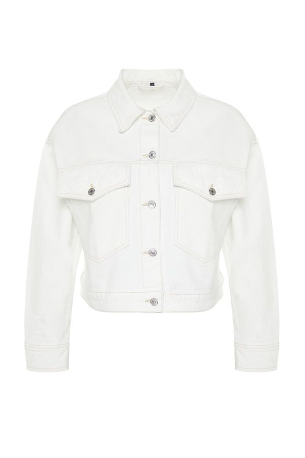 Trendyol Trendyol White Oversize Denim Jacket