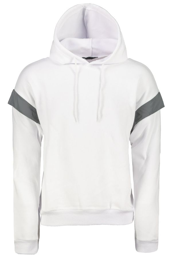 Trendyol Trendyol White Oversize/Wide Cut Hooded Fleece Inside/Warm Sweatshirt