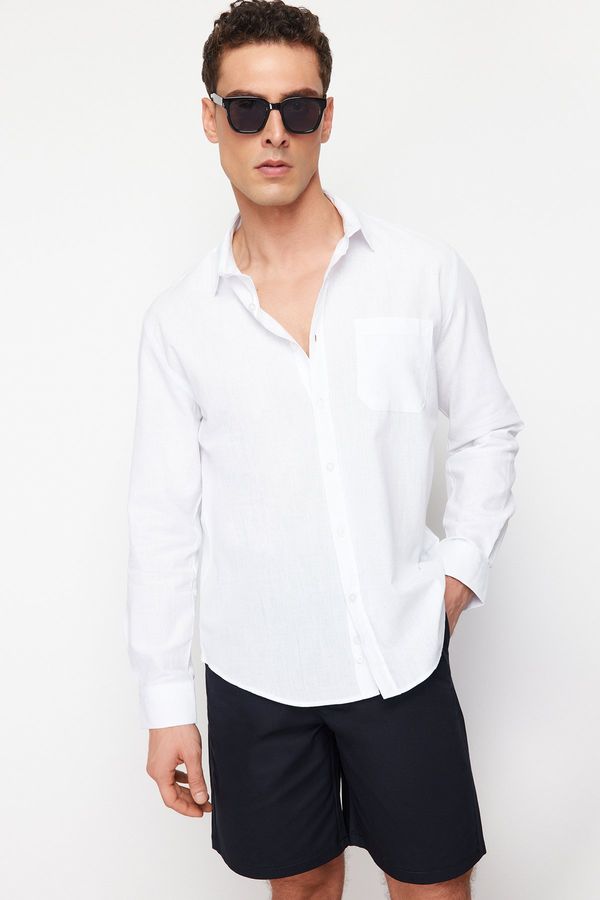 Trendyol Trendyol White Regular Fit 100% Cotton Shirt