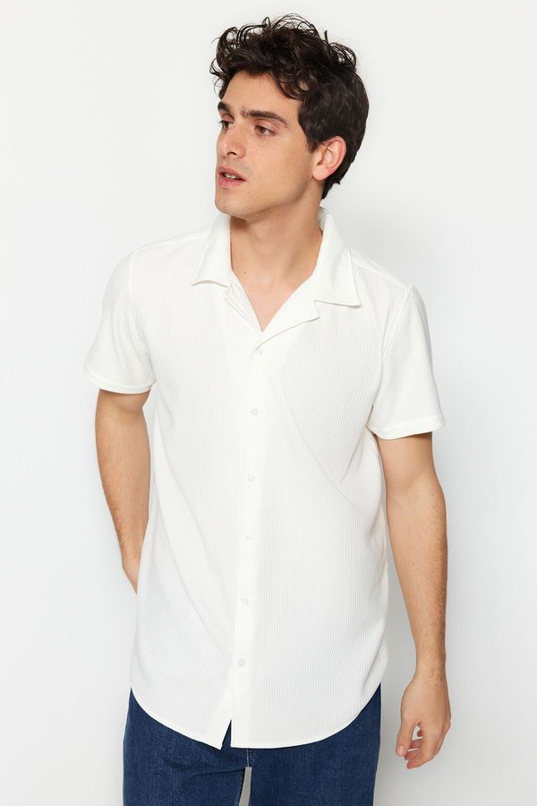 Trendyol Trendyol White Regular Fit Open Collar Summer Shirt