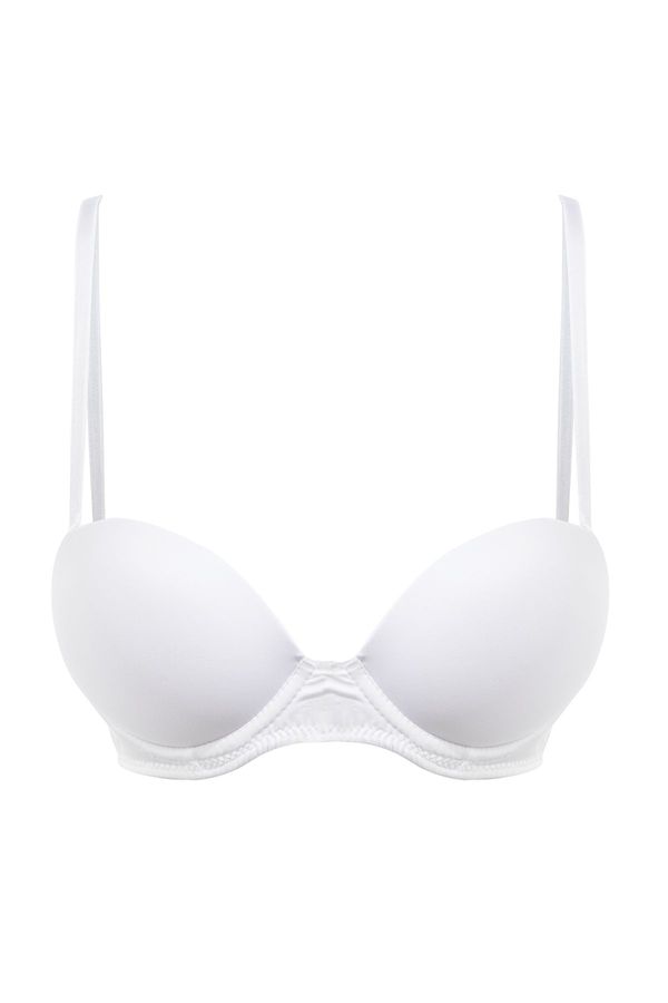 Trendyol Trendyol White Thread Strap Extra Push-Up Tshirt Bra Knitted Bra