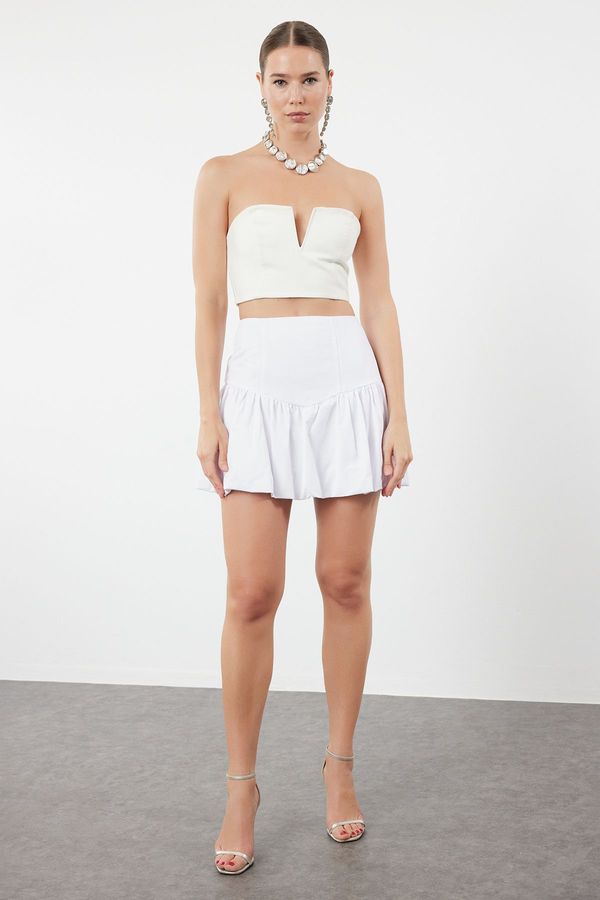 Trendyol Trendyol White Woven Balloon Poplin Skirt
