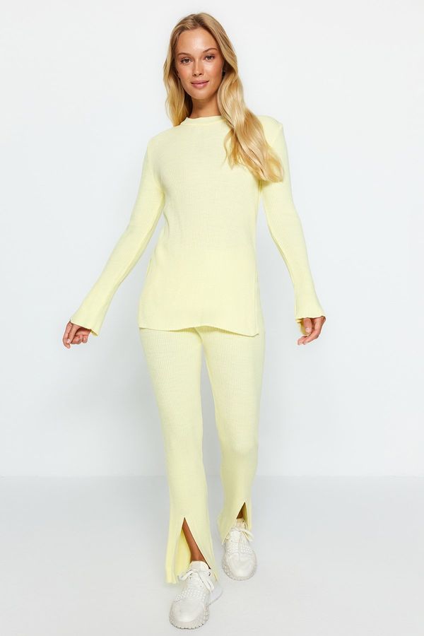 Trendyol Trendyol Yellow Slit Knitwear Two Piece Set