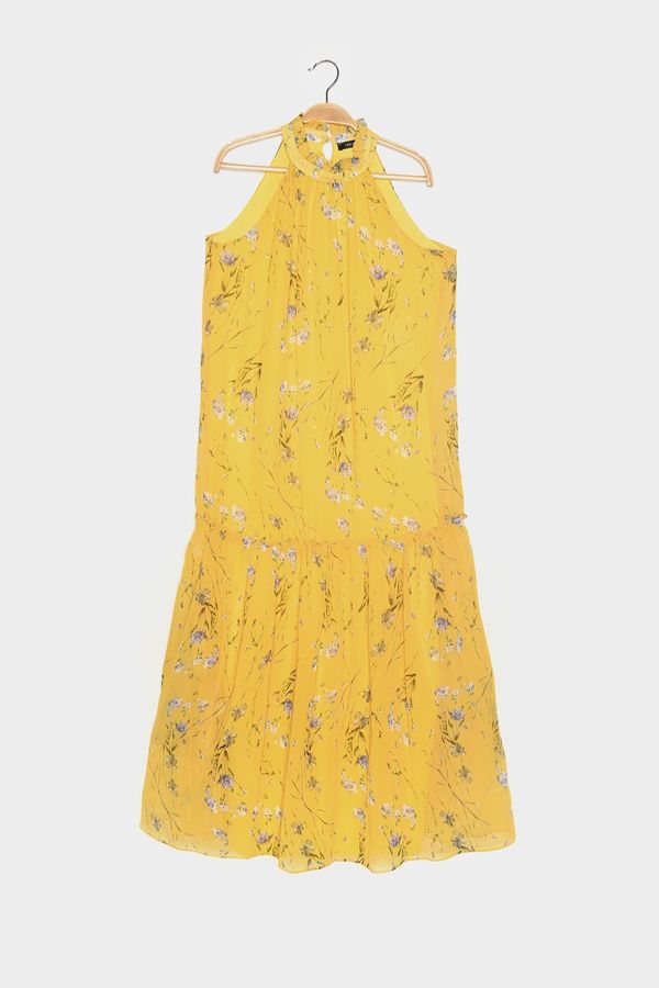 Trendyol Trendyol Yellow Stand-up Collar Dress