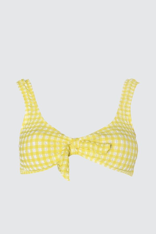 Trendyol Trendyol Yellow Textured Bikini Top