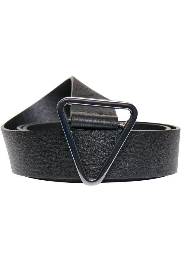 Urban Classics Accessoires Triangular buckle belt made of synthetic leather, black