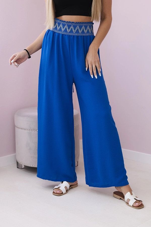 Kesi Trousers with wide elastic waistband cornflower blue