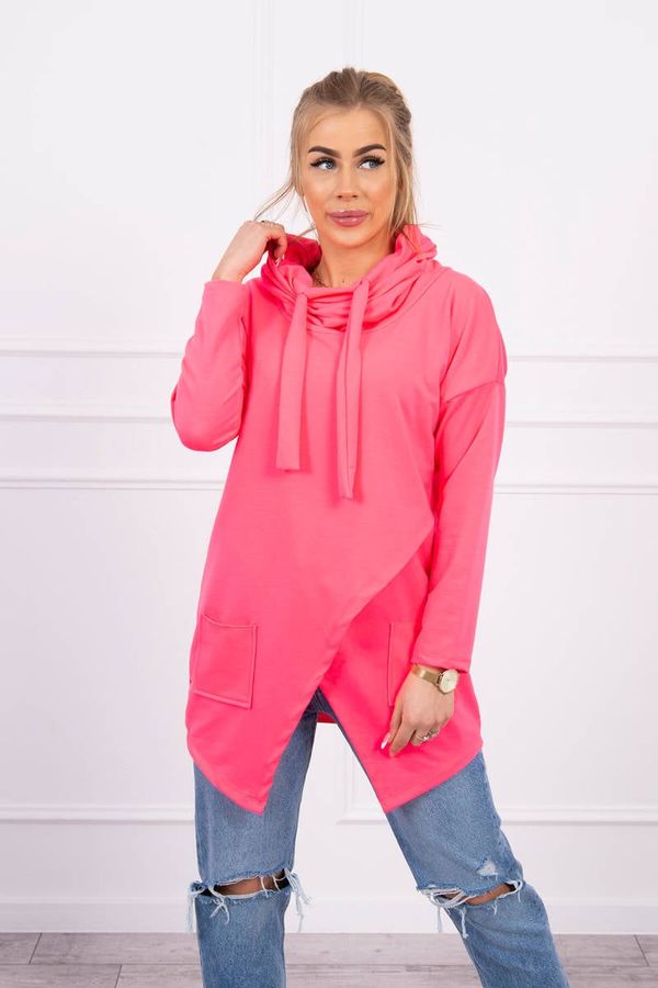 Kesi Tunic with clutch at the front Oversize pink neon