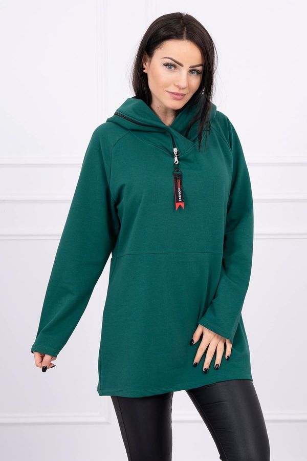 Kesi Tunic with zipper on hood Oversize green