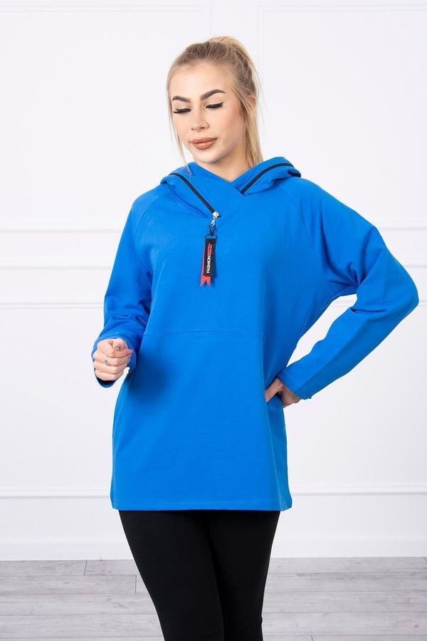 Kesi Tunic with zipper on hood Oversize mauve-blue