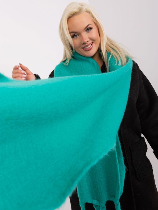 Fashionhunters Turquoise plain fringed scarf