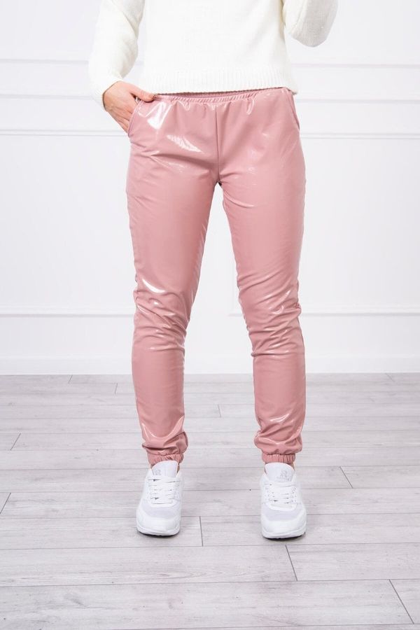 Kesi Two-layer trousers with dark pink velour
