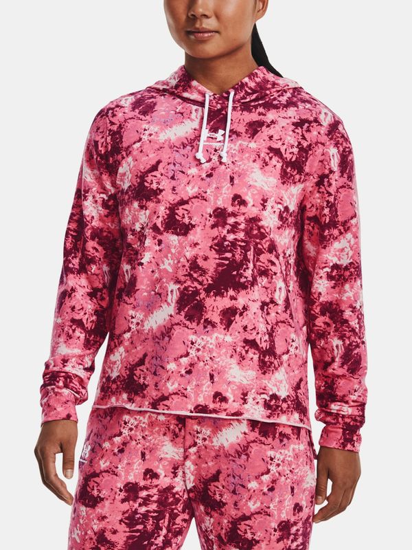 Under Armour Under Armour Sweatshirt Rival Terry Print Hoodie-PNK - Women