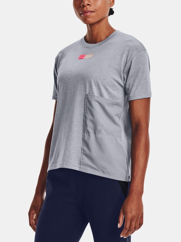 Under Armour Under Armour T-Shirt Live Woven Pocket Tee-GRY - Women