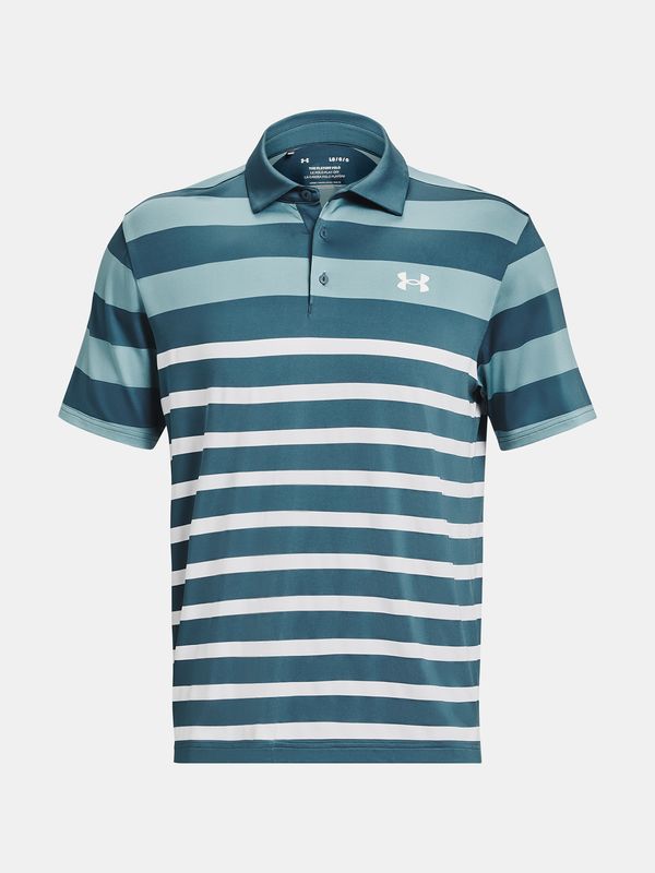 Under Armour Under Armour UA Playoff 3.0 Stripe Polo Light Blue Sports T-Shirt