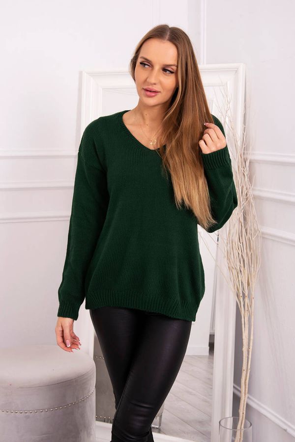 Kesi V-neck sweater dark green