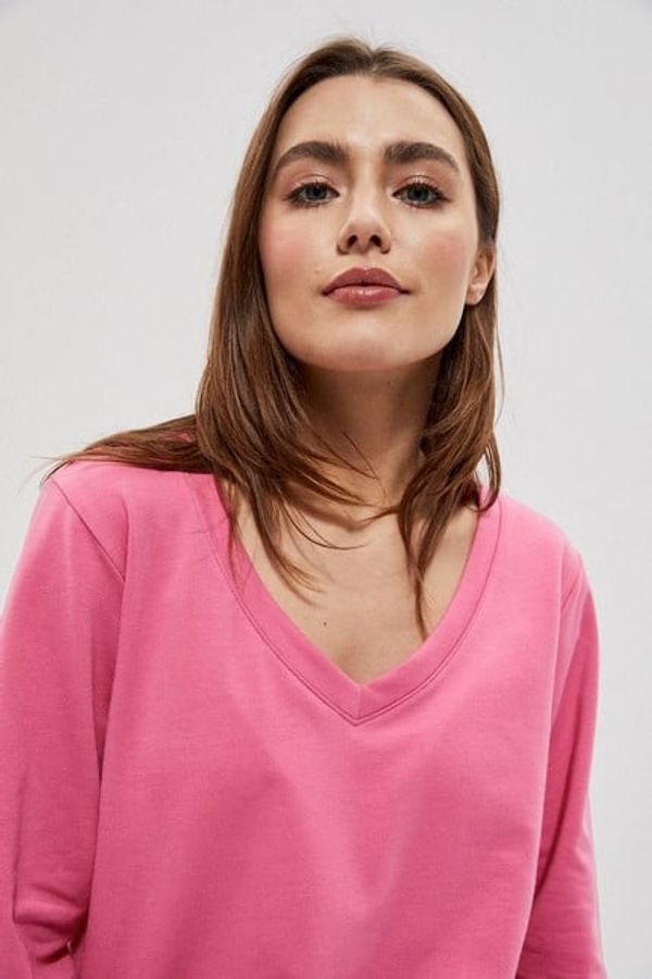 Moodo V-Neck Sweatshirt - pink