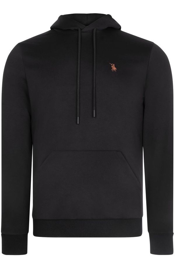 dewberry V4011 DEWBERRY MEN'S HOODED SWEATSHIRT-BLACK