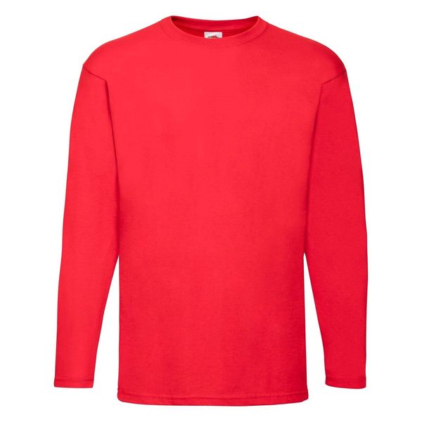 Fruit of the Loom Valueweight Men's Red Long Sleeve T-shirt Fruit of the Loom