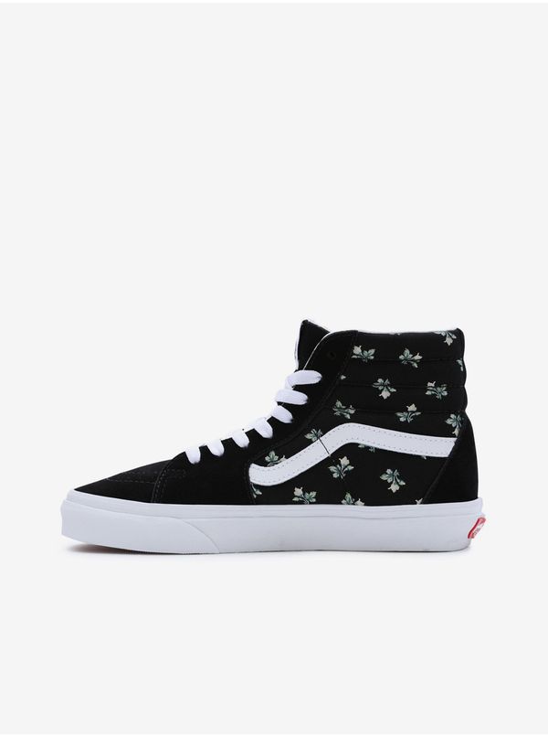 Vans Vans Black Womens Floral Ankle Sneakers with Suede Details V - Women