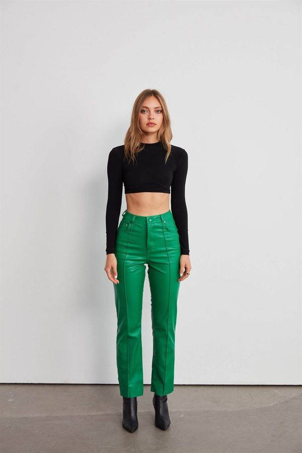 VATKALI VATKALI Leather Straight Trousers Green