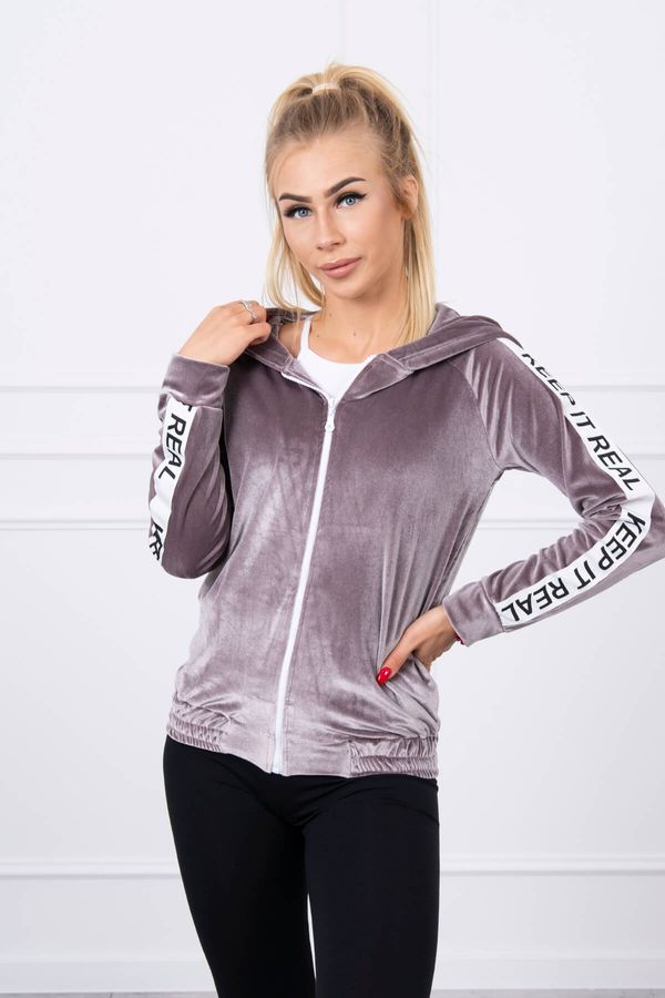 Kesi Velour hoodie in grey colour