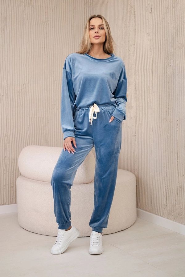 Kesi Velour set sweatshirt + denim trousers