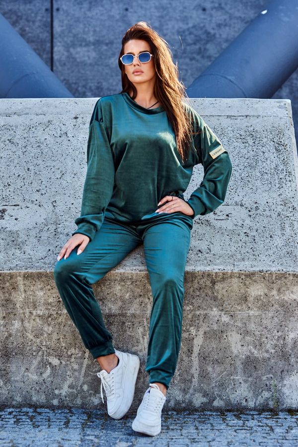 Kesi Velour set sweatshirt + trousers green