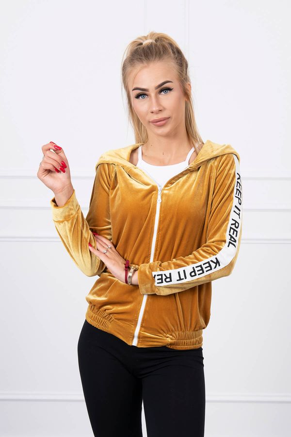 Kesi Velour sweatshirt with mustard hood