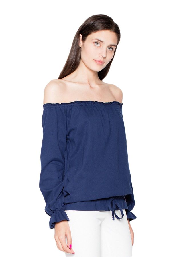 Venaton Venaton Woman's Blouse VT012 Navy Blue