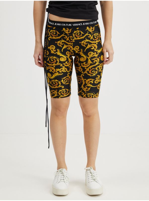 Versace Jeans Couture Versace Jeans Couture Yellow-Black Womens Patterned Short Leggings - Women