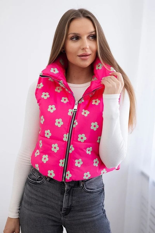 Kesi Vest with small fuchsia flowers