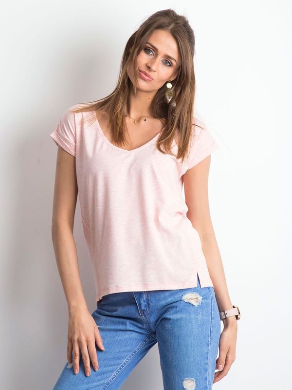 Fashionhunters Vibes heather pink T-shirt