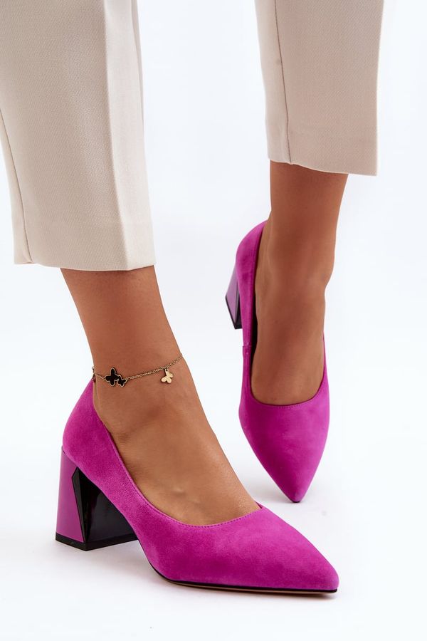 VINCEZA VINCEZA Suede Court Shoes with Stiletto Heel Fuchsia Alessyndra