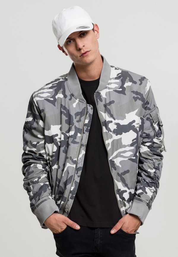 Urban Classics Vintage Camo Cotton Bomber Jacket snow camo