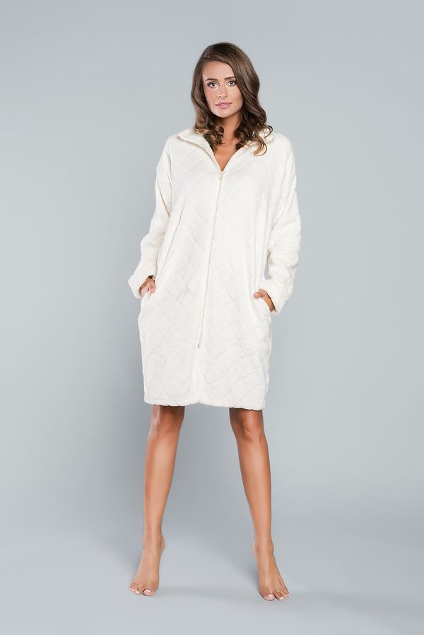 Italian Fashion Vitessa bathrobe with long sleeves - ecru