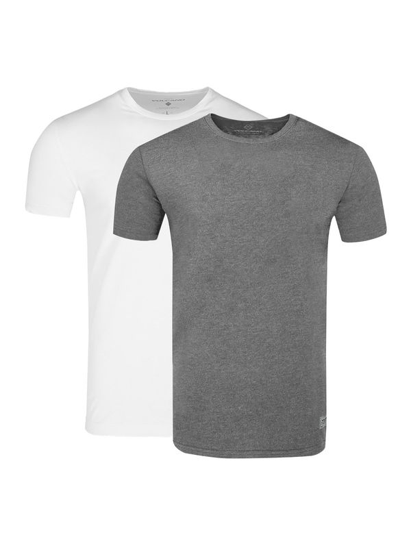 Volcano Volcano Man's 2Pack T-Shirt T-Clone White/Grey Melange