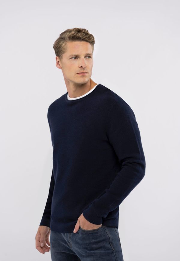 Volcano Volcano Man's Sweater S-Brady Navy Blue