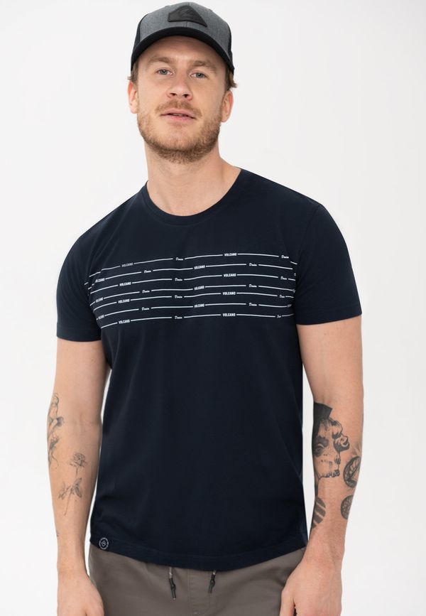 Volcano Volcano Man's T-shirt T-Jack M02132-S23 Navy Blue