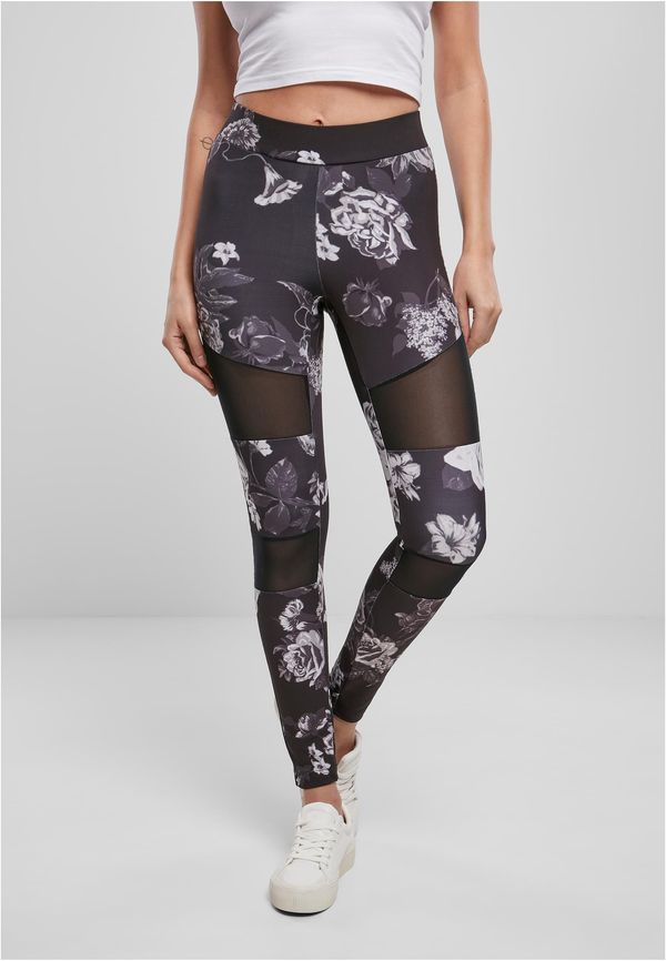 Urban Classics Vrouwen Tech Mesh Leggings AOP Darkflower