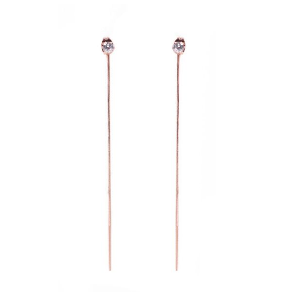 VUCH Vuch Bowy Rose Gold Long Earrings